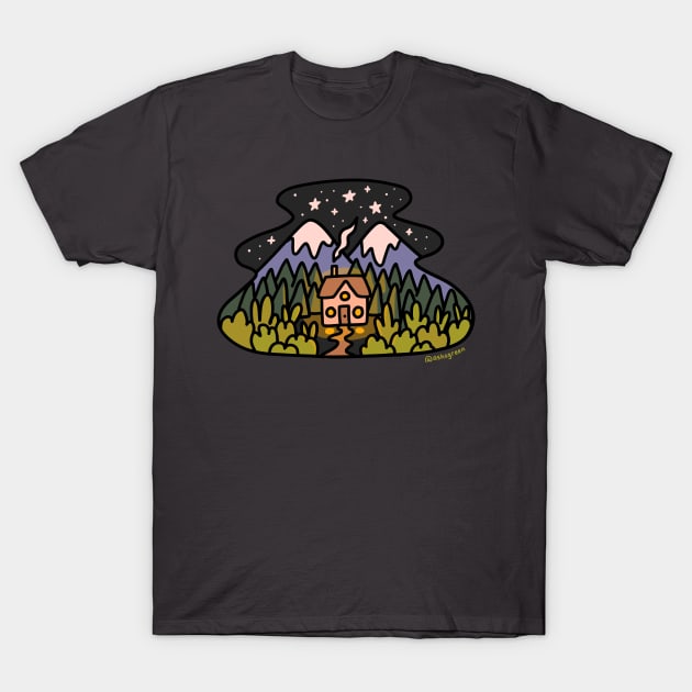 Cabin in the woods T-Shirt by Ashleigh Green Studios